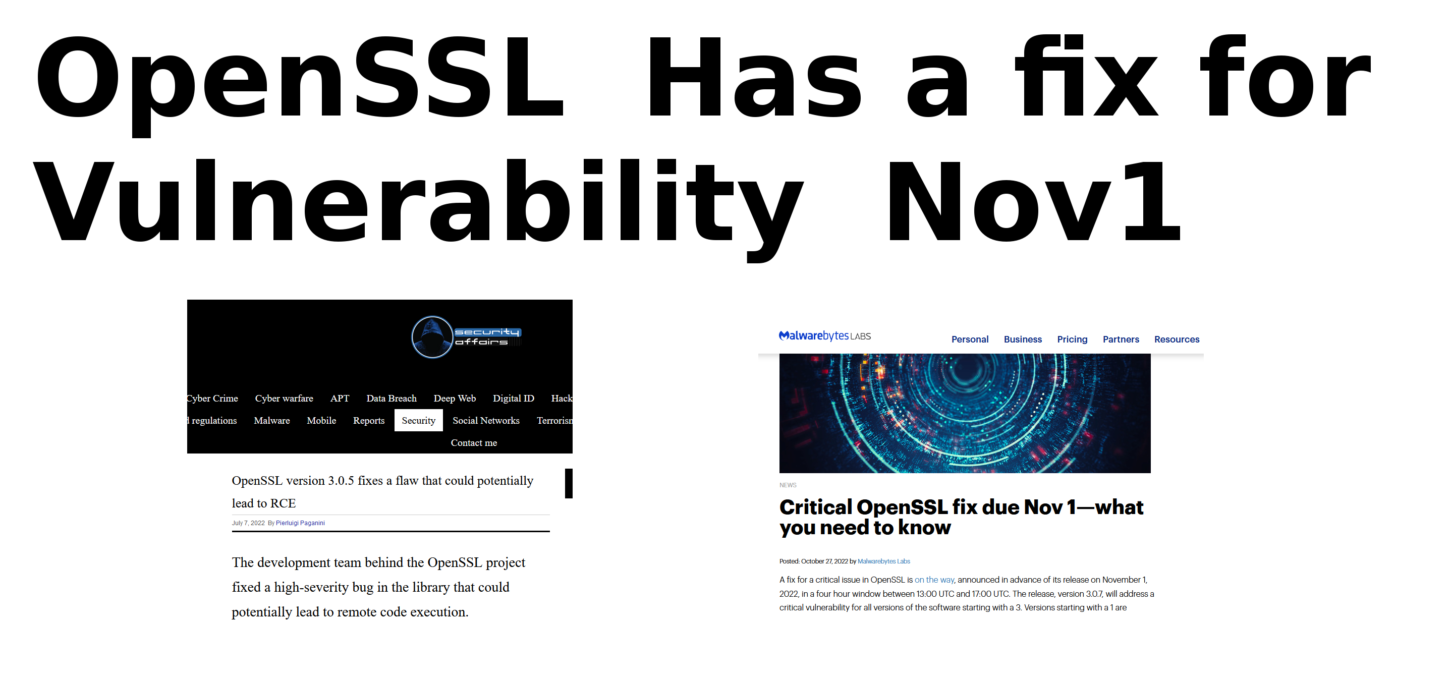 OpenSSL  fix NOT Critical but High vul